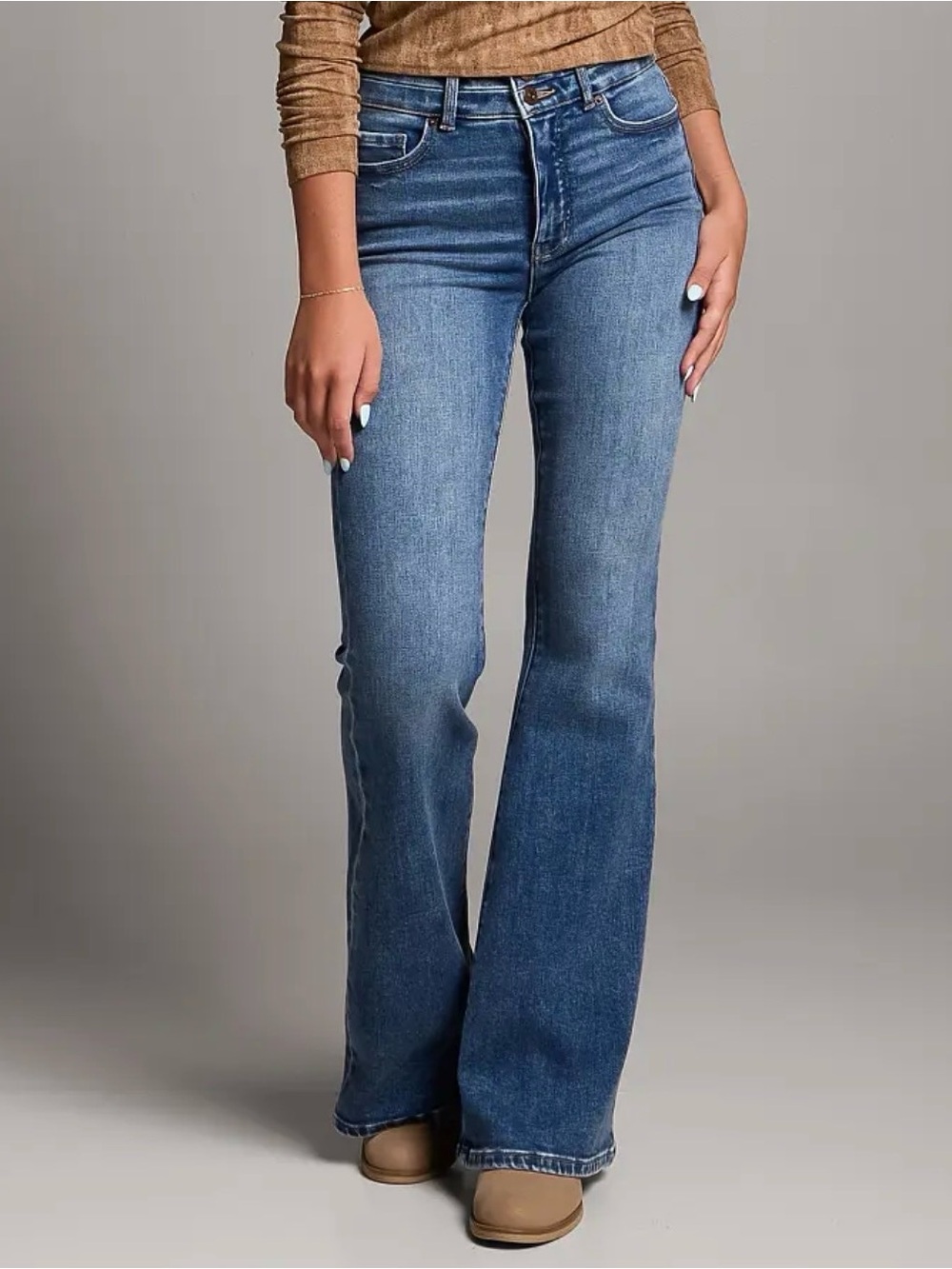 BKE Parker Universal Fit High Rise Bootcut Jeans Womens 28 x 29.5 Blue AXB923S